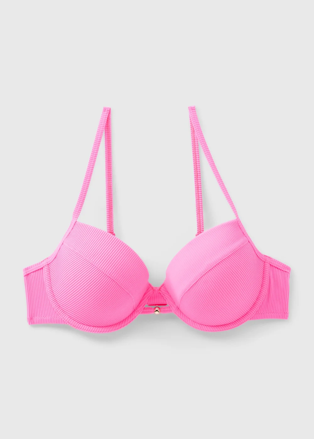 Pink Textured Ribbed Mould Bra - 32B Image 4