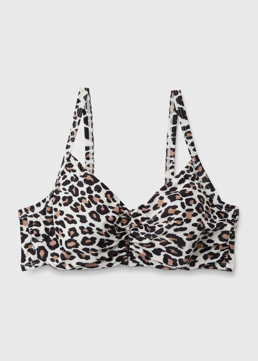Animal Print Ruched Bikini Top - 32DD Image 1