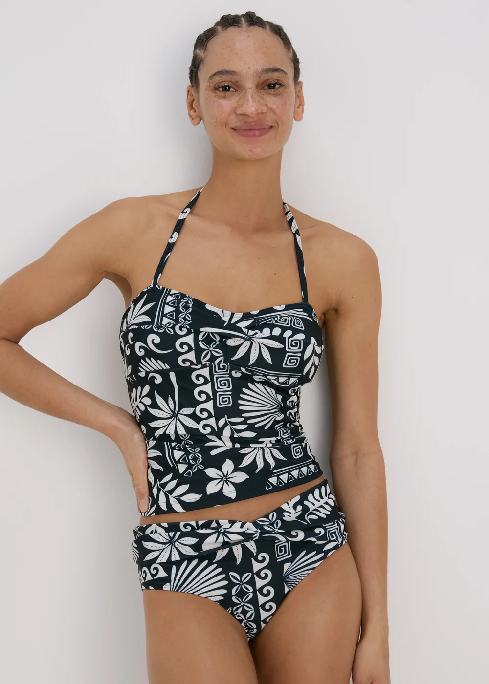 Black & Cream Tile Tankini - 8 Image 1