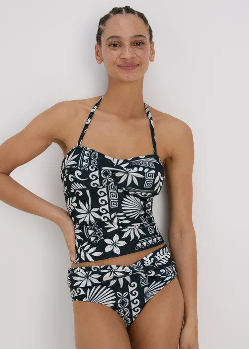 Black & Cream Tile Tankini - 8 Image 1