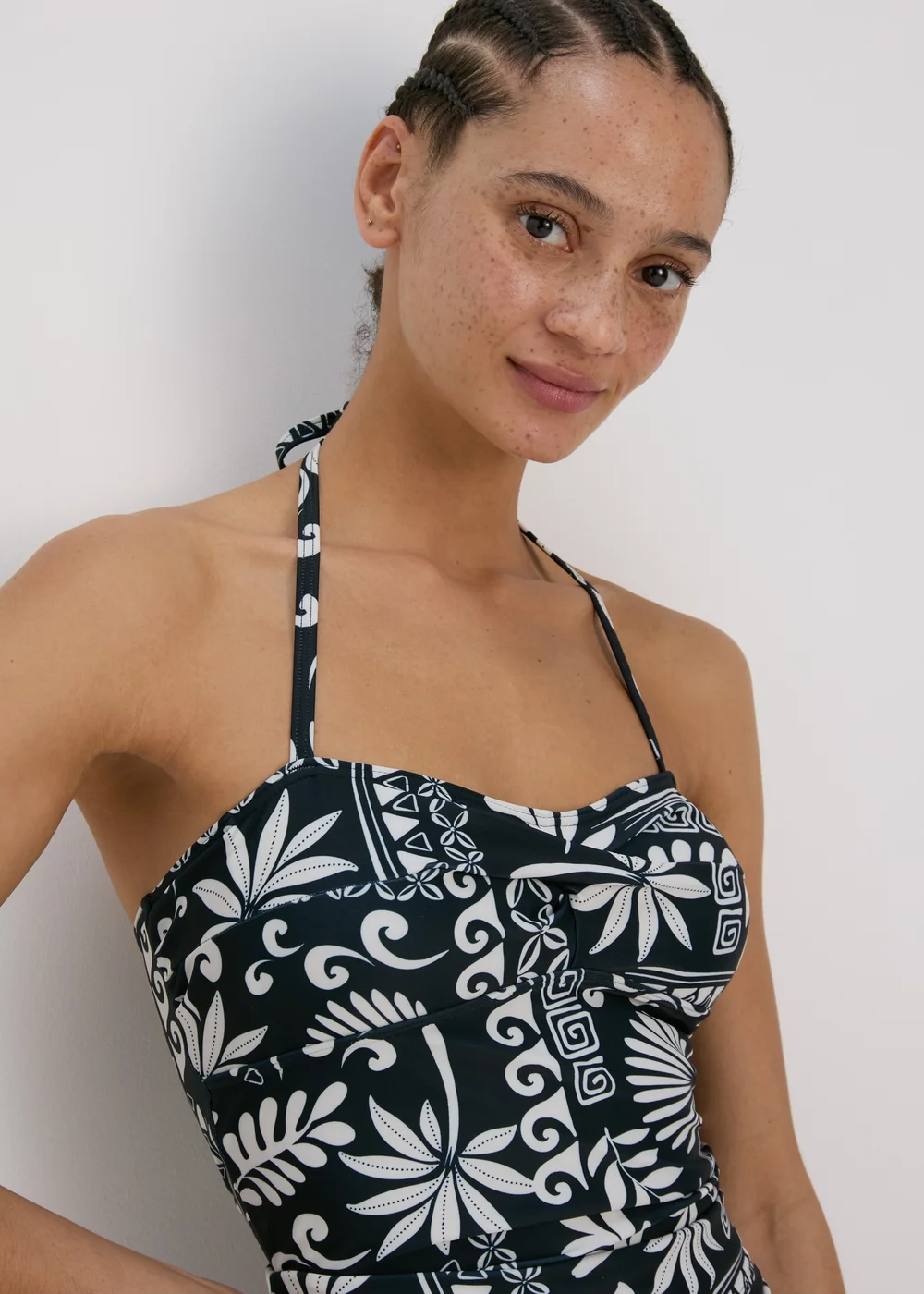 Black & Cream Tile Tankini - 8 Image 3