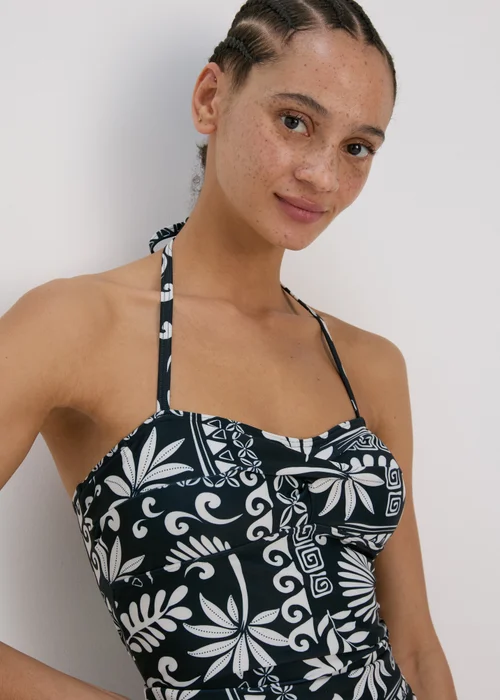 Black & Cream Tile Tankini - 8 Image 3