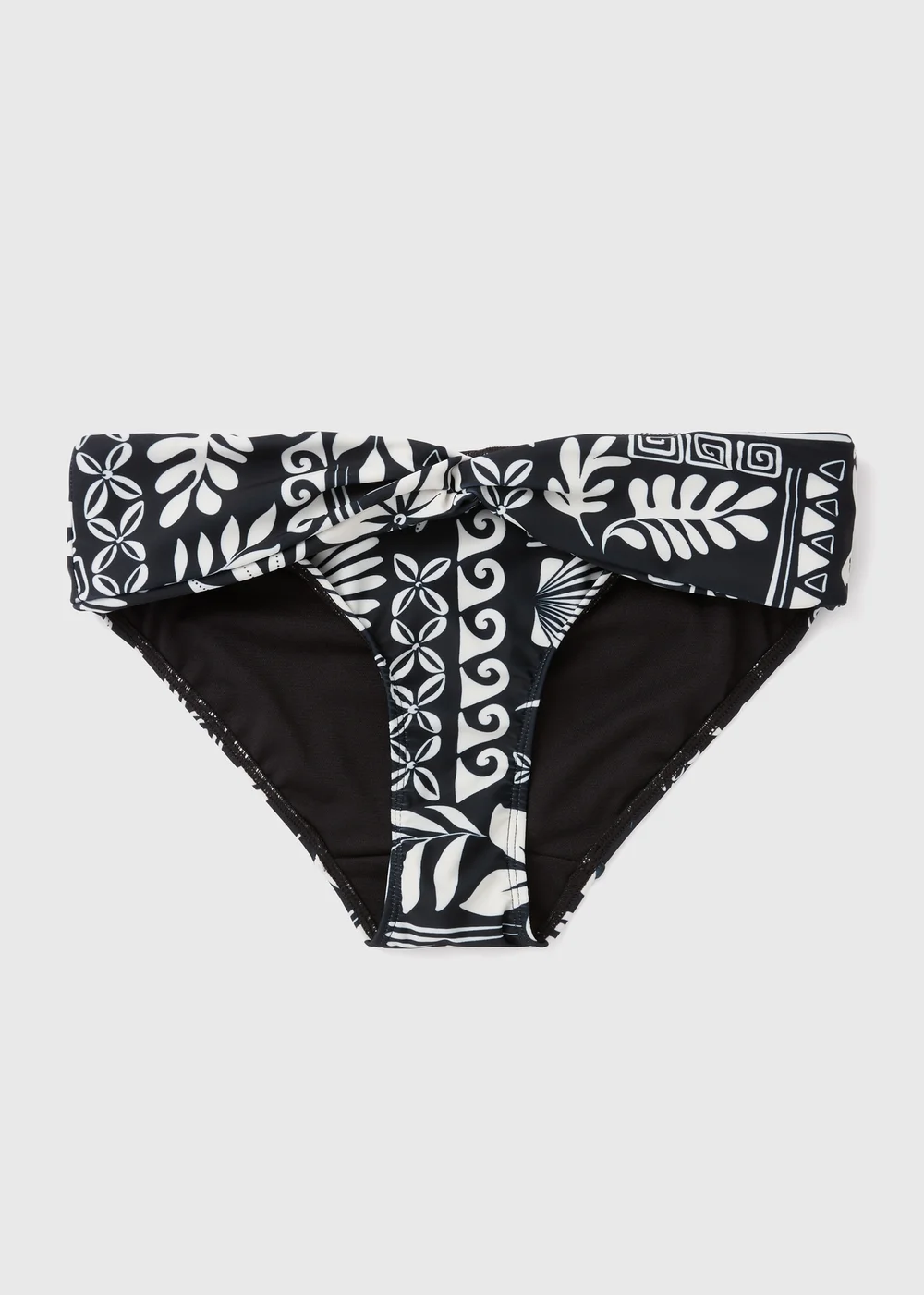Black & Cream Tile Print Bikini Briefs - Size 8 Image 4