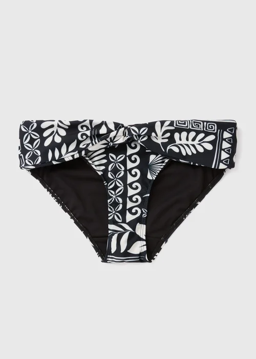 Black & Cream Tile Print Bikini Briefs - Size 8 Image 4