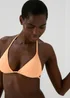 Orange Triangle Ribbed Bikini Top - Size 6 Image 1