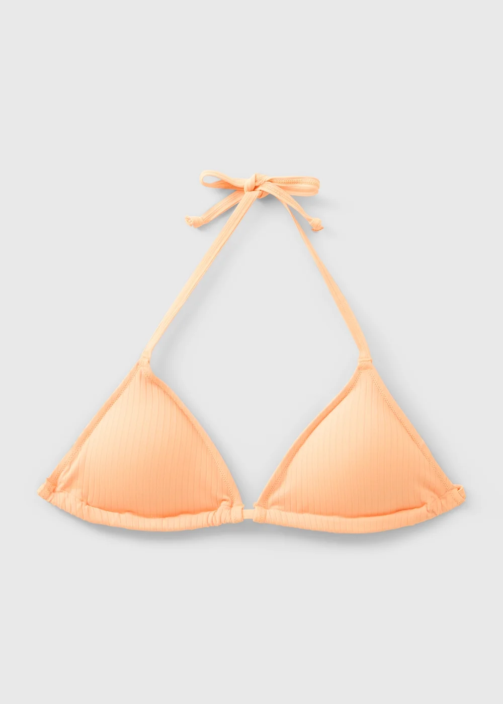 Orange Triangle Ribbed Bikini Top - Size 6 Image 4
