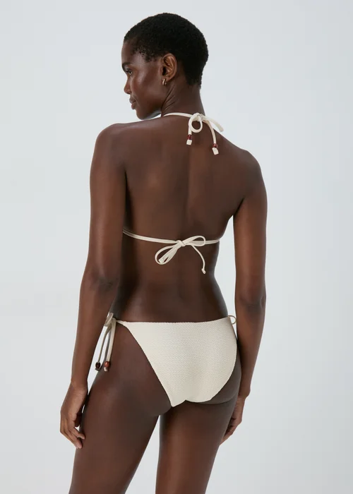 Cream Crochet Textured Bikini Bottoms - 6 Image 2