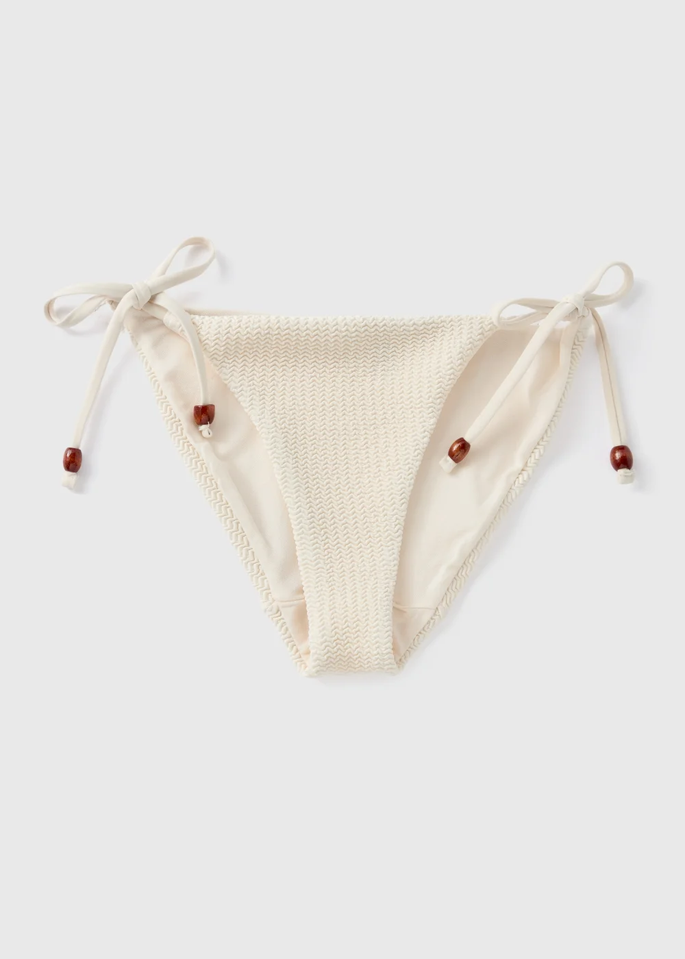 Cream Crochet Textured Bikini Bottoms - 6 Image 4