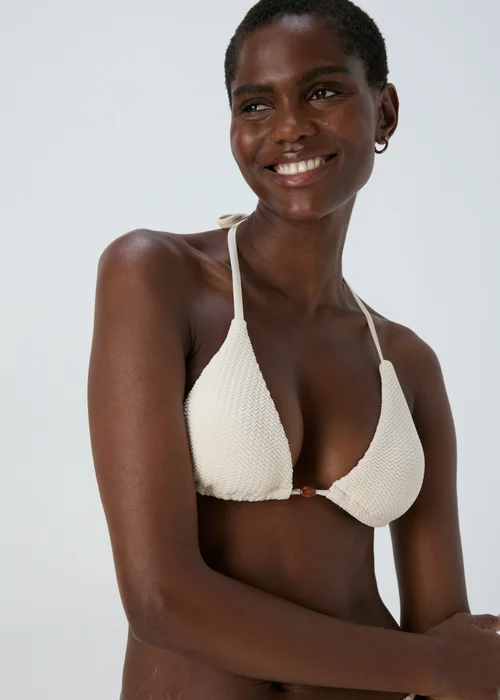 Cream Crochet Textured Bikini Bottoms - 6 Image 3