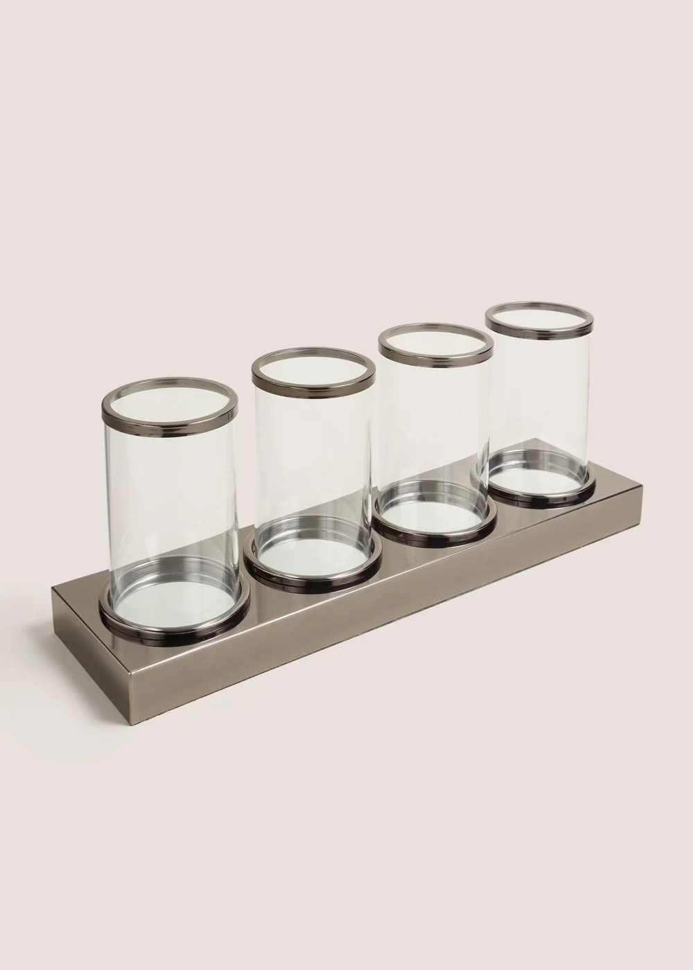 Metal Chrome Candelabra (30.5cm x 13.5cm x 13.5cm) Image 1