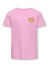 ONLY Girls Pink Love Rule Slogan Heart T-Shirt (5-14yrs) - Age 5 - 6 Years Image 1