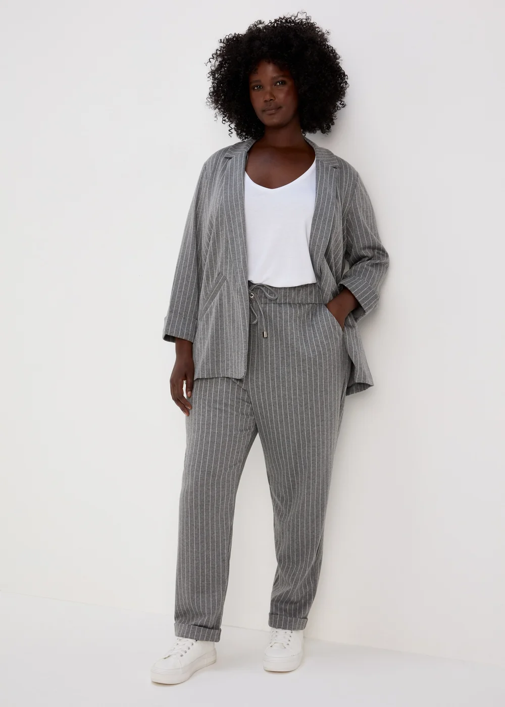 Et Vous Grey Pinstripe Ponte Joggers - 8 Image 8