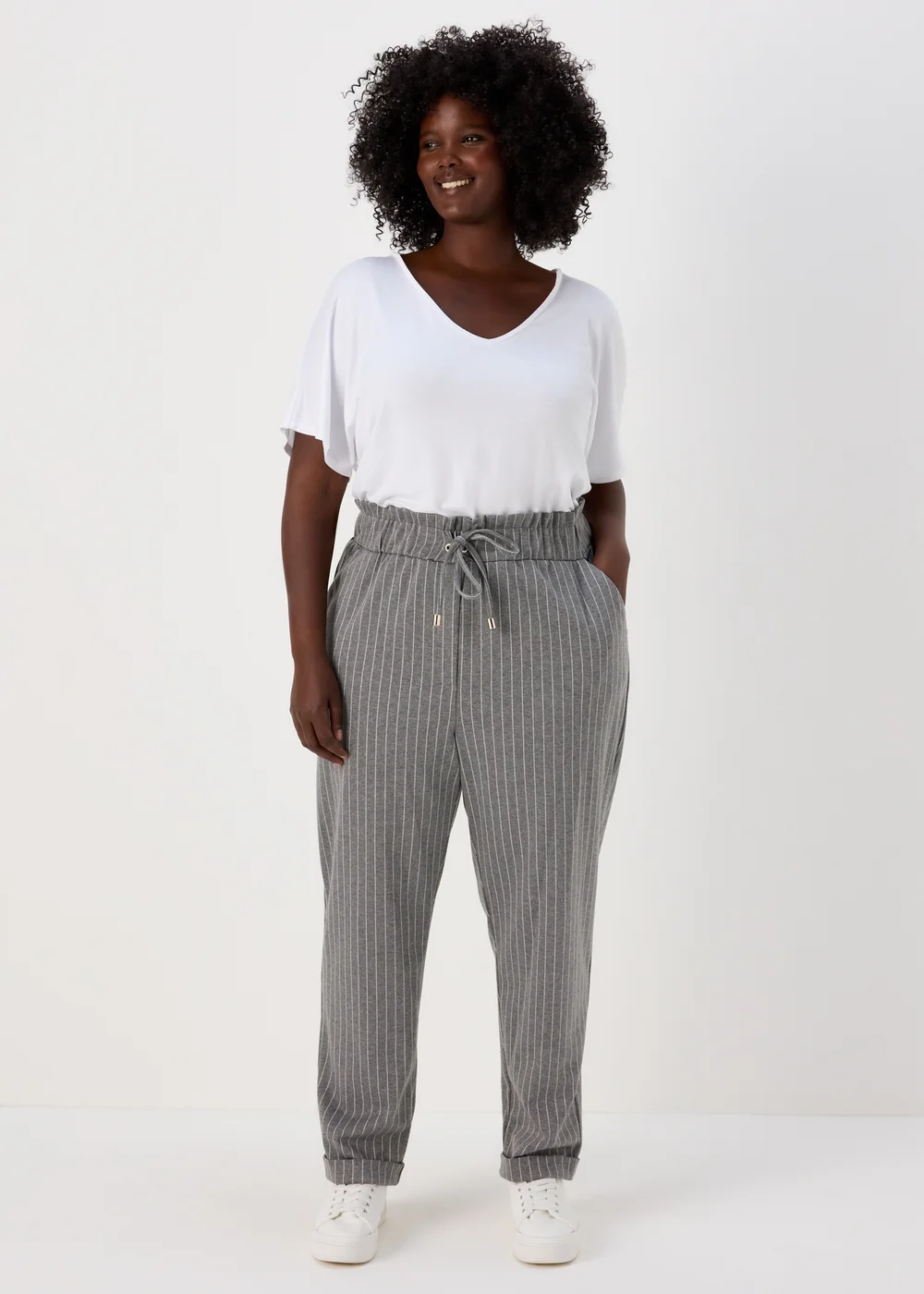 Et Vous Grey Pinstripe Ponte Joggers - 8 Image 2