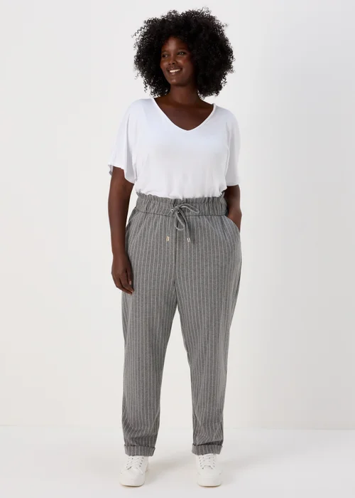 Et Vous Grey Pinstripe Ponte Joggers - 8 Image 2