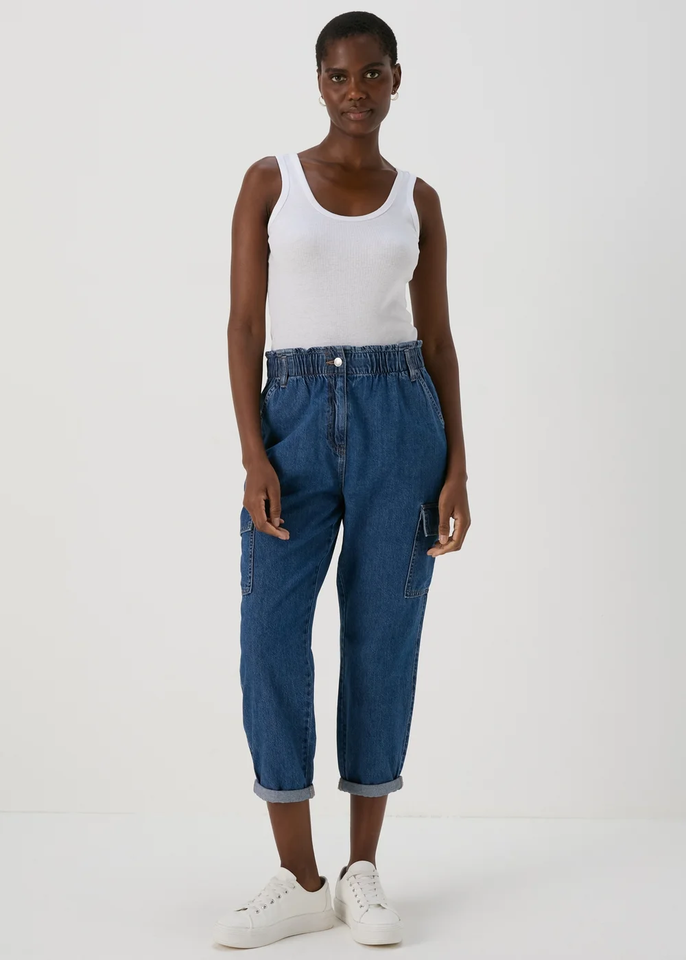 Mid Wash Paperbag Cargo Trousers - 8 Image 2