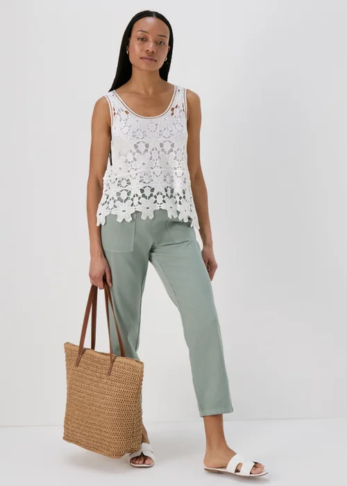 White Unlined Lace Vest - 8 Image 4