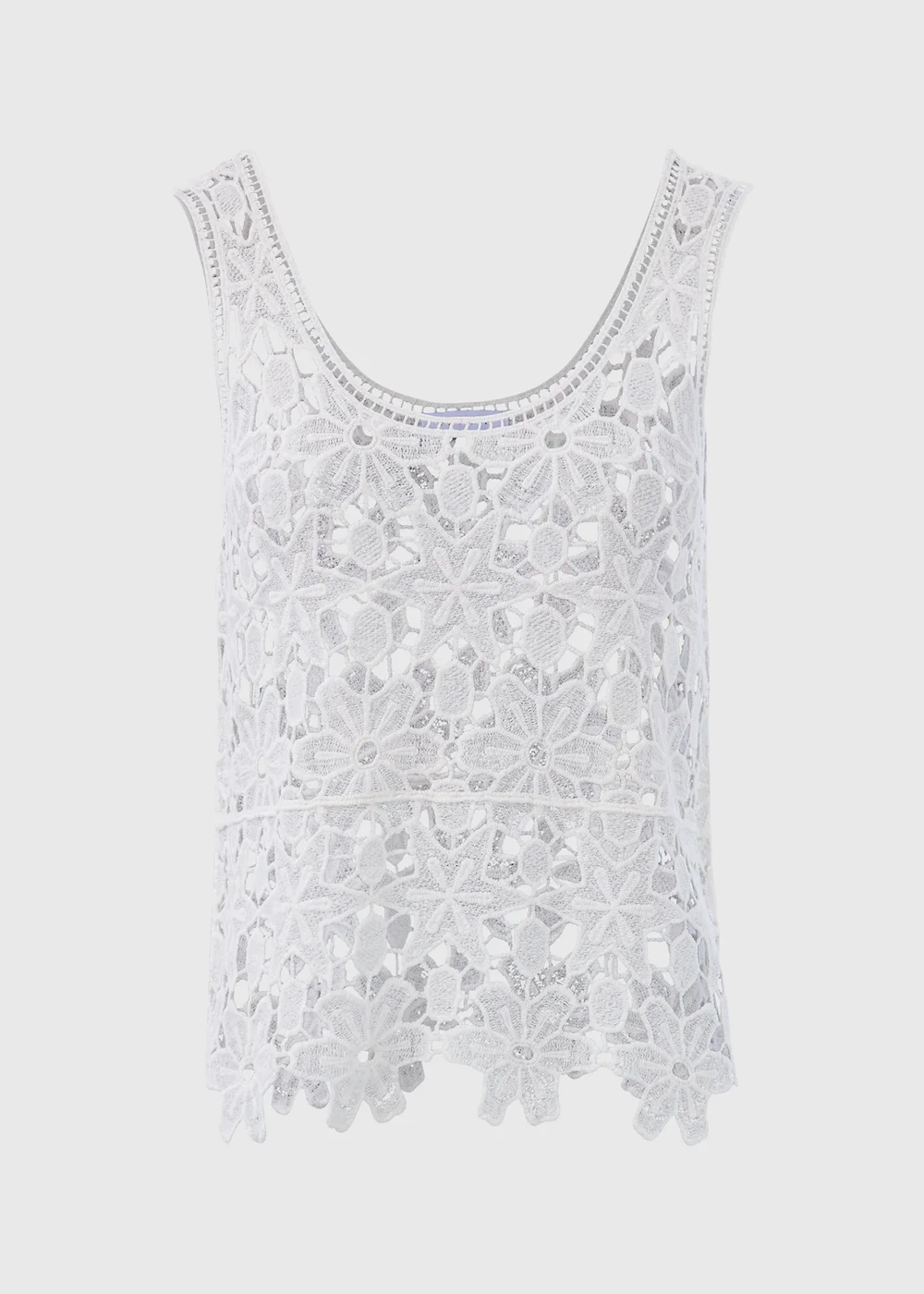 White Unlined Lace Vest - 8 Image 5