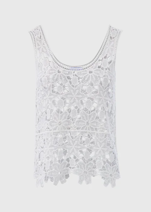 White Unlined Lace Vest - 8 Image 5