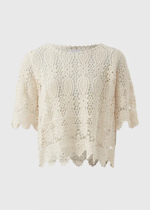 Cream Lace Crochet T Shirt - 8 Image 5