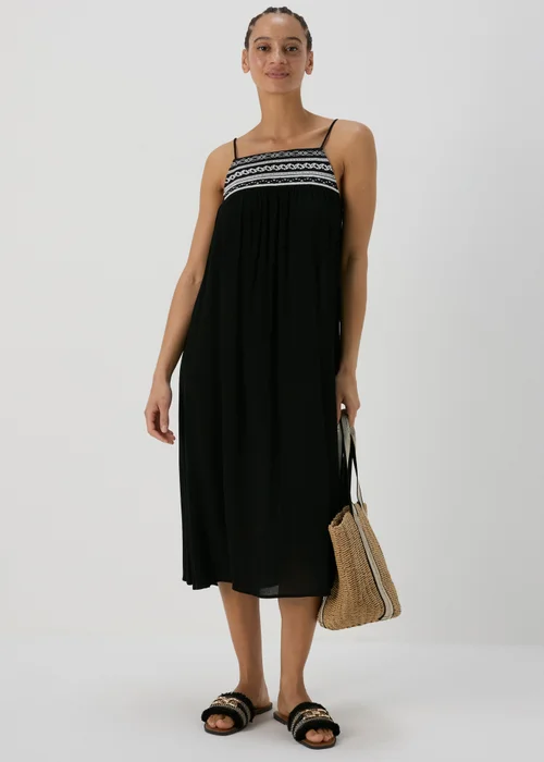Black Mono Crochet Midi Dress - 8 Image 4