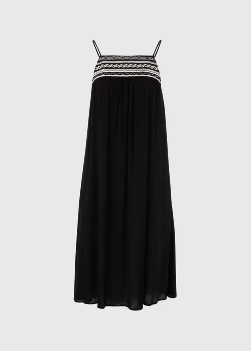 Black Mono Crochet Midi Dress - 8 Image 5