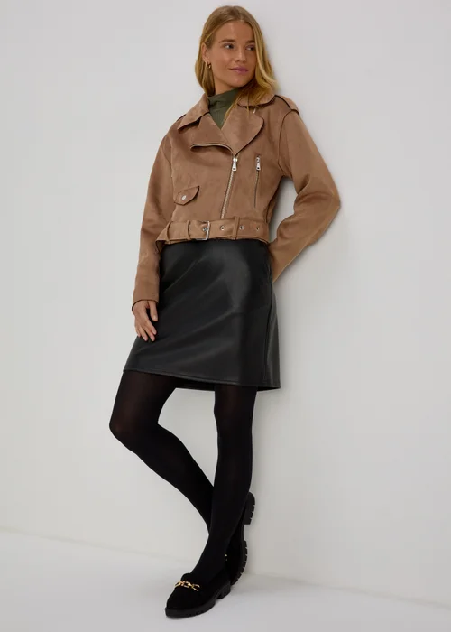 Beige Biker Jacket - 8 Image 4