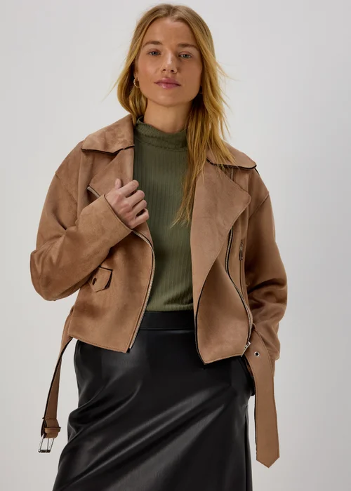 Beige Biker Jacket - 8 Image 3