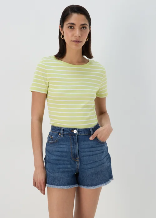 Lime Stripe Print T-Shirt - 8 Image 1