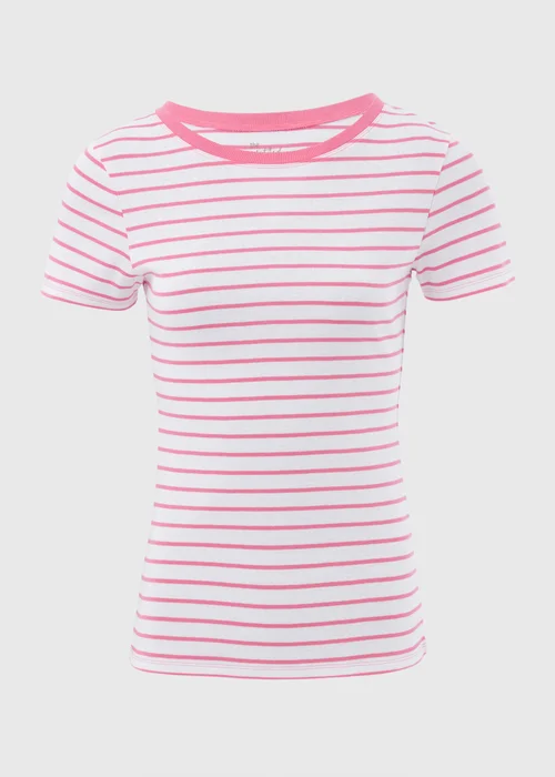 White & Pink Stripe T-Shirt - 8 Image 5