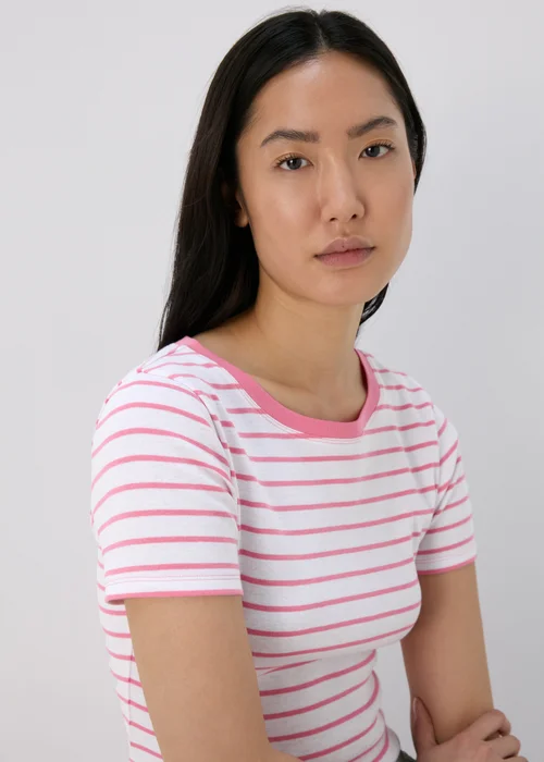 White & Pink Stripe T-Shirt - 8 Image 1