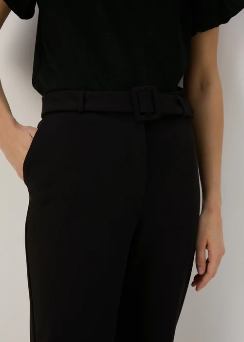 Et Vous Black Belted Ponte Tapered Trousers - 8 Image 3
