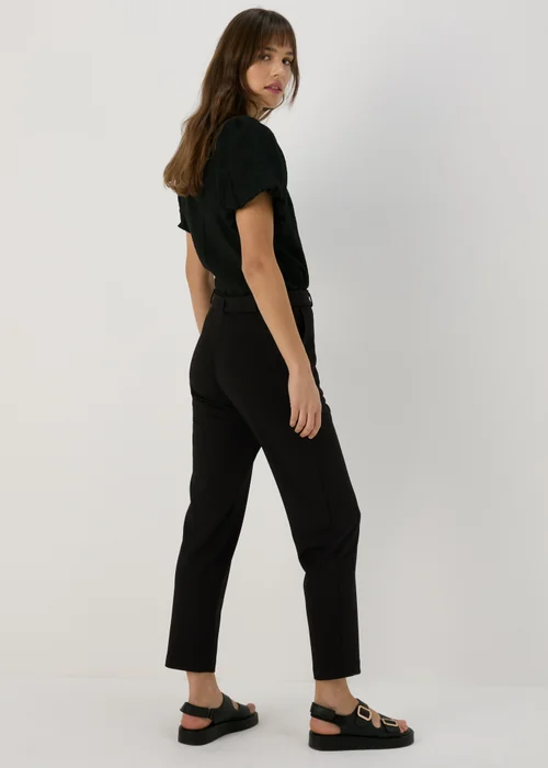 Et Vous Black Belted Ponte Tapered Trousers - 8 Image 2