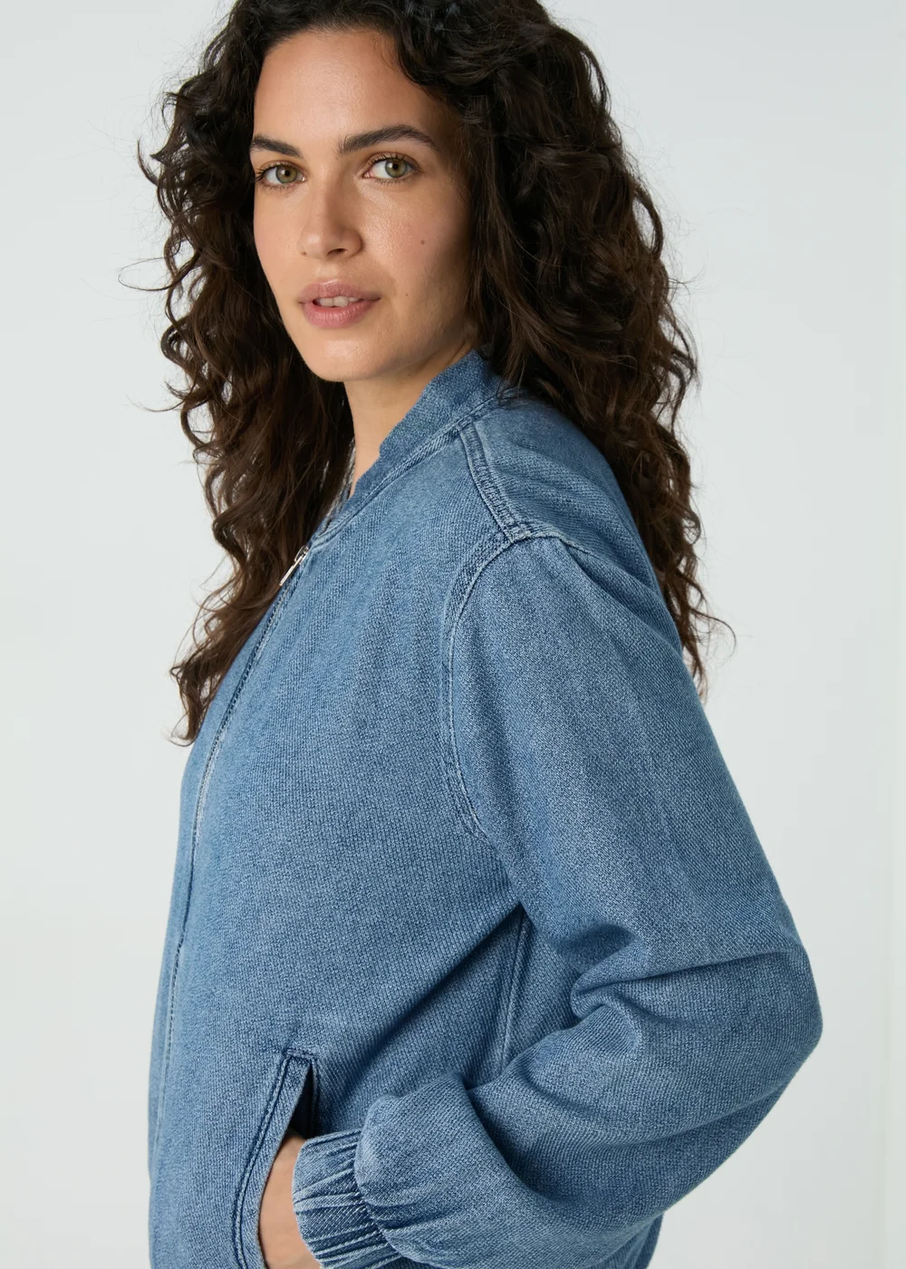 Denim Bomber Jacket - 8 Image 3