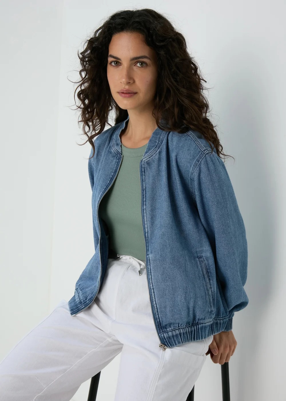 Denim Bomber Jacket - 8 Image 1