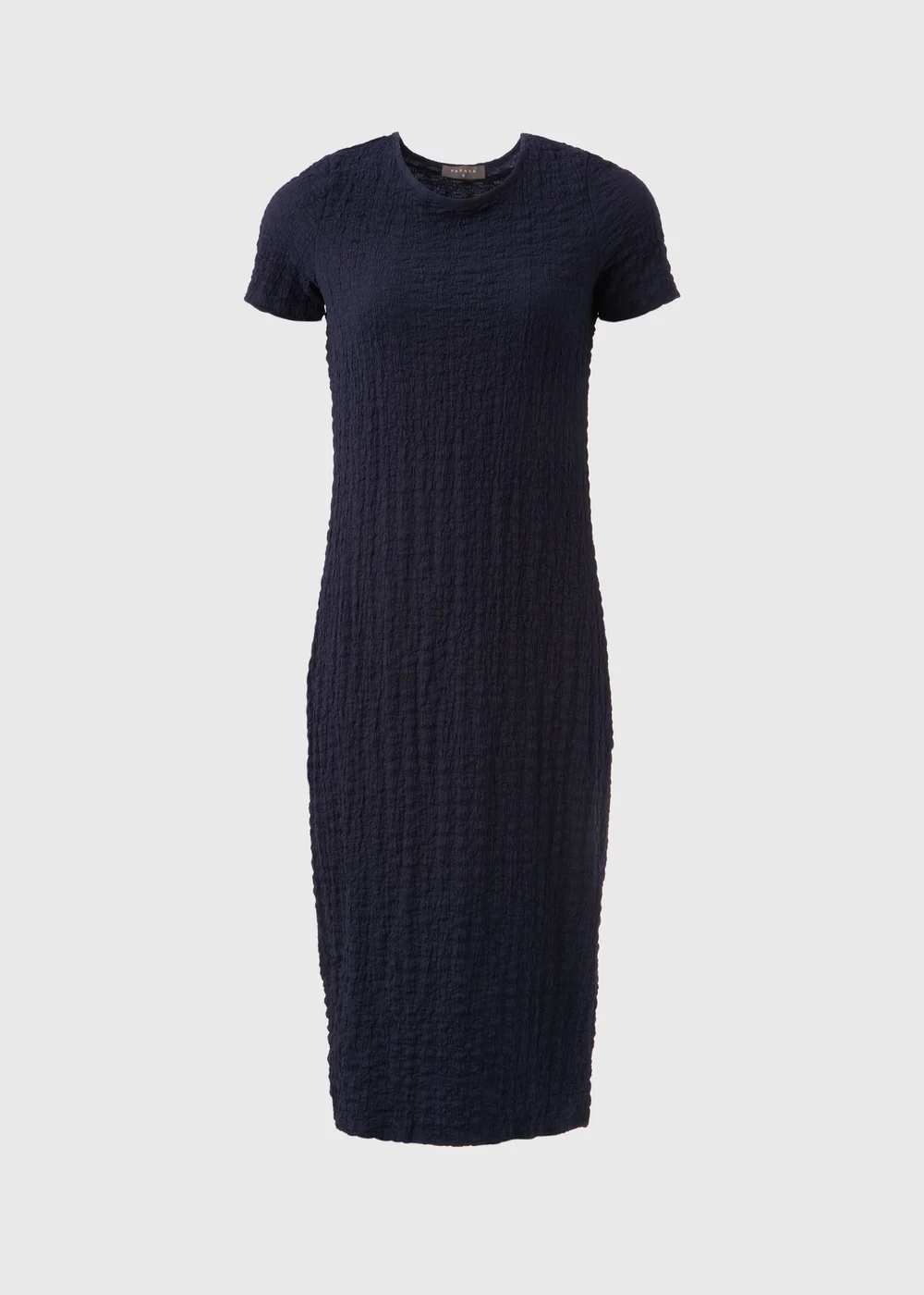 Navy Blue Hyper Texture Midi Dress - 8 Image 5