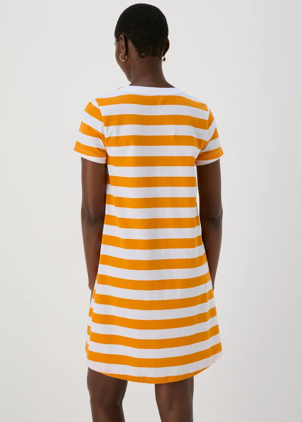 Orange Stripe T Shirt Dress - 8 Image 2