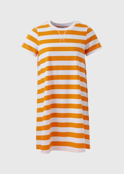Orange Stripe T Shirt Dress - 8 Image 5