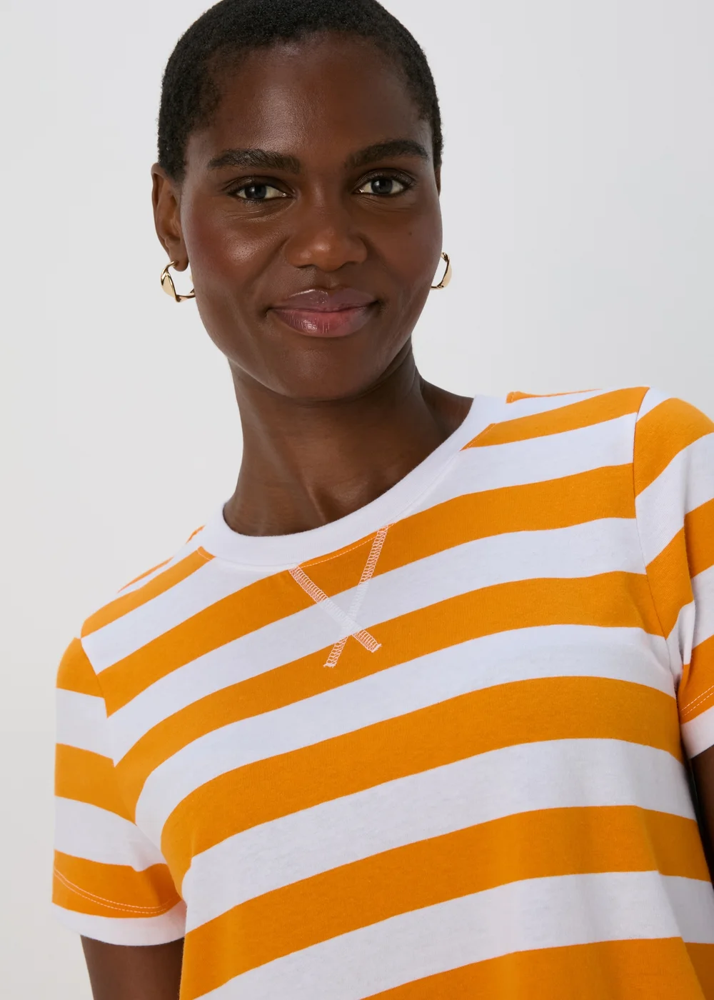 Orange Stripe T Shirt Dress - 8 Image 3