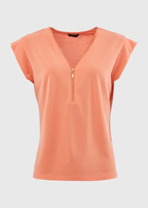Et Vous Pink Zip Front T-Shirt - 8 Image 5