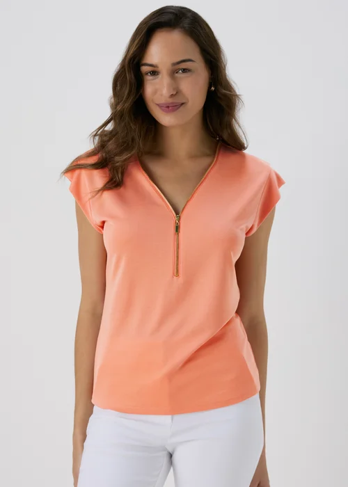 Et Vous Pink Zip Front T-Shirt - 8 Image 4