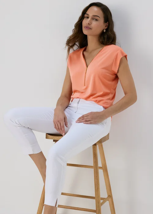 Et Vous Pink Zip Front T-Shirt - 8 Image 1