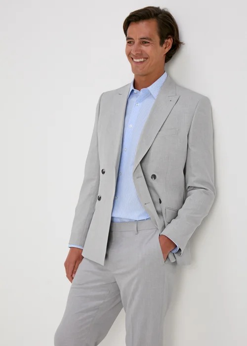 Taylor & Wright Grey Turner Double Breasted Slim Fit Jacket - 38 Chest Short Image 3