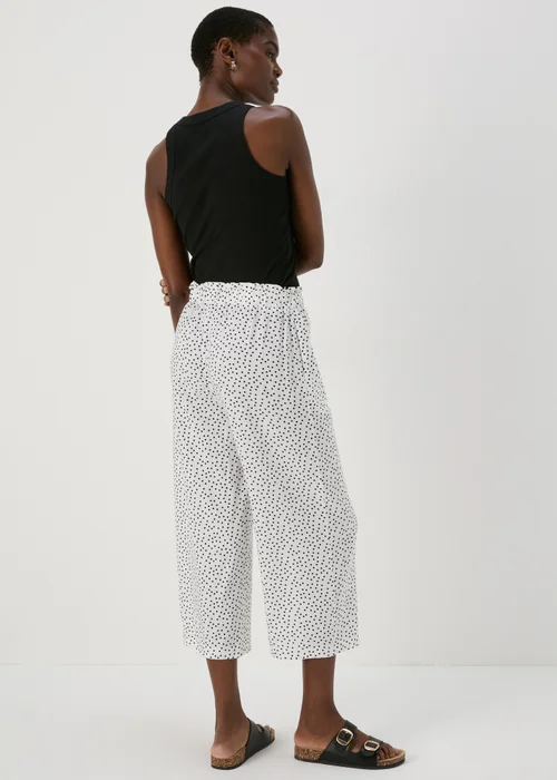 White & Black Spots Wide Leg Viscose Trousers - 8 Image 2