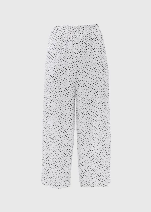 White & Black Spots Wide Leg Viscose Trousers - 8 Image 5
