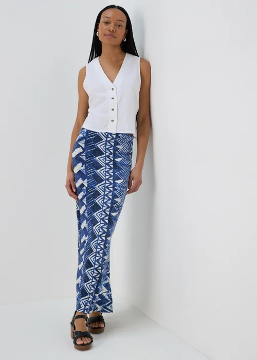 Multicolour Aztec Print Jersey Maxi Skirt - 8 Image 4