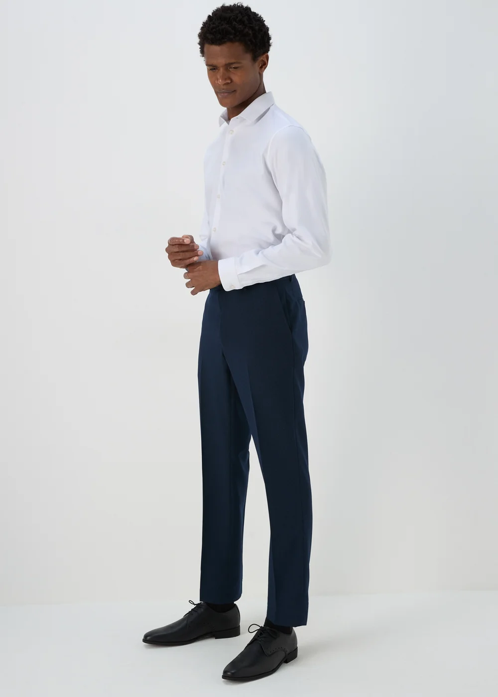 Taylor & Wright Albarn Navy Tailored Fit Trousers - 32 Waist 29 Leg Image 4