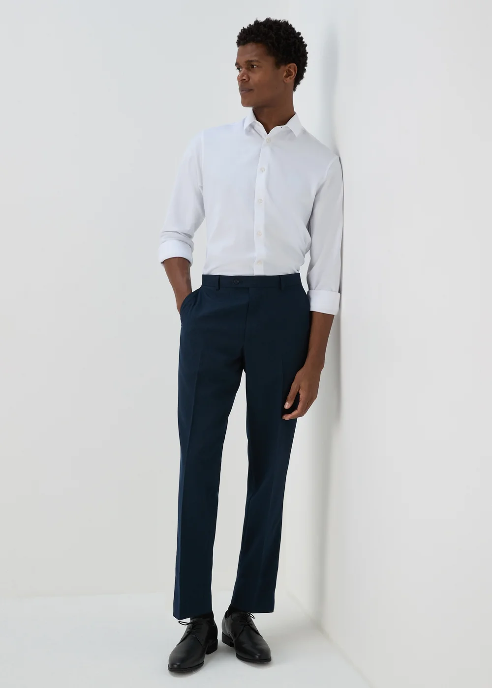 Taylor & Wright Albarn Navy Tailored Fit Trousers - 32 Waist 29 Leg Image 1