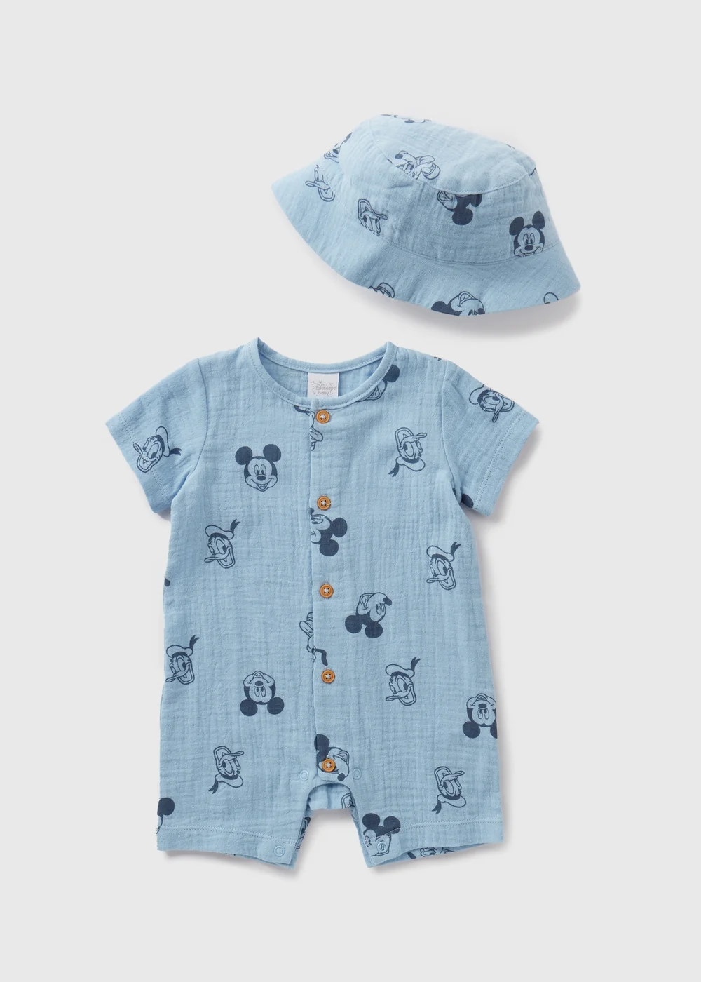 Disney Kids Blue Mickey Mouse Romper & Hat Set (Newborn-23mths) - 0-3 months Image 1