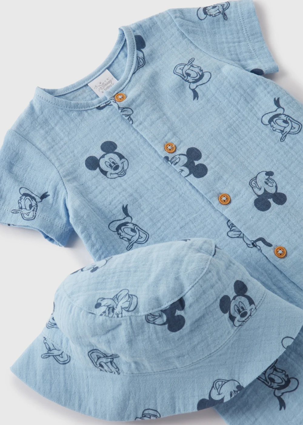 Disney Kids Blue Mickey Mouse Romper & Hat Set (Newborn-23mths) - 0-3 months Image 2