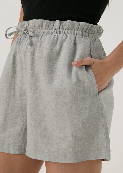 Sage Solid Pull On Linen Shorts - 8 Image 3
